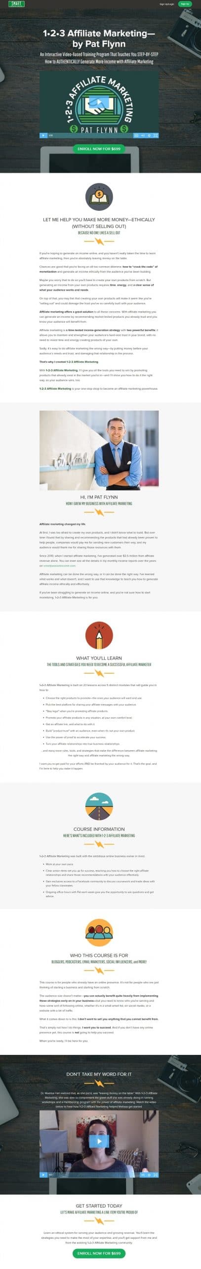 123 affiliate marketing 123 affiliate marketing course page example