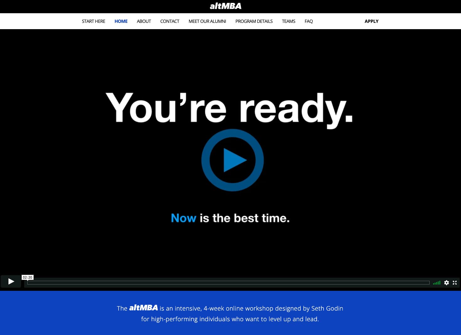 AltMBA sales page AltMBA sales page