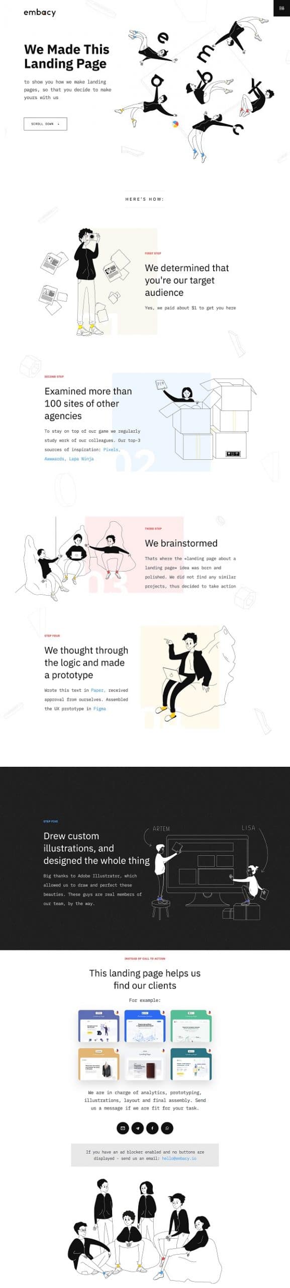 Embacy full Embacy landing page example