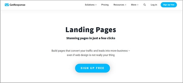 GetResponse Getresponse landing pages