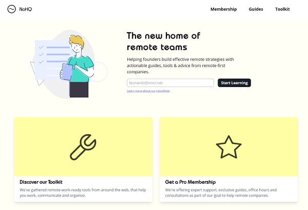 No HQ No HQ landing page design