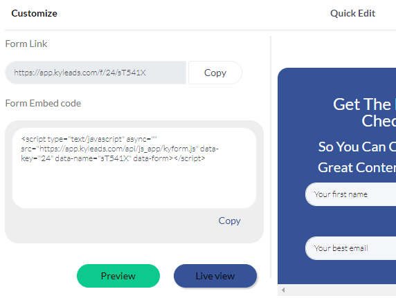 embed forms